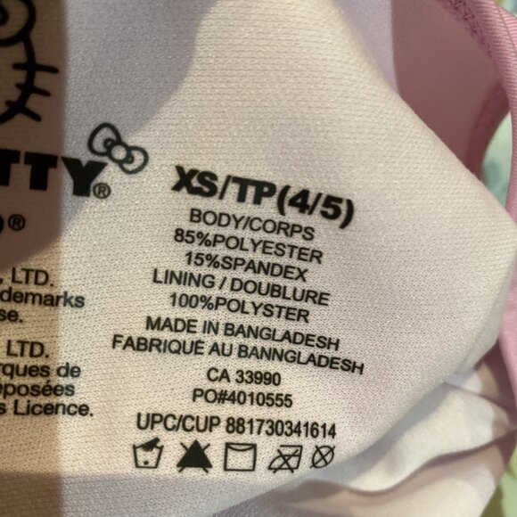 Hello Kitty By Sanrio Girls 1 Piece Swimsuit Bathingsuit Pink Green Size 4/5 - Picture 8 of 8